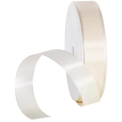 DecoWoerner Cintas De Regalo>Cinta De Tafetán Con Orillo 25 Mm, 50 M, Crema