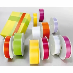 DecoWoerner Cintas De Regalo>Cinta De Tafetán Con Orillo 40 Mm, 50 M, Amarilla