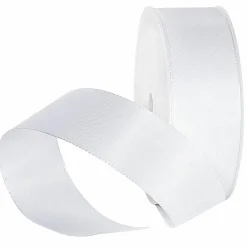 DecoWoerner Cintas De Regalo>Cinta De Tafetán Con Orillo 40 Mm, 50 M, Blanca