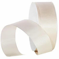 DecoWoerner Cintas De Regalo>Cinta De Tafetán Con Orillo 40 Mm, 50 M, Crema