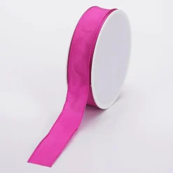 DecoWoerner Cintas De Regalo>Cinta De Tela Con Borde De Alambre 25 Mm X 25 M, Morada