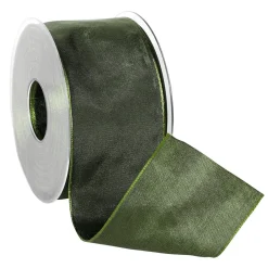 DecoWoerner Cintas De Regalo>Cinta De Tela Con Borde De Alambre, Oscuro, Anchura 60 Mm