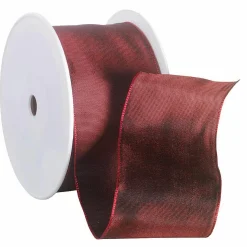 DecoWoerner Cintas De Regalo>Cinta De Tela Con Borde De Alambre, Burdeos, Anchura 60 Mm