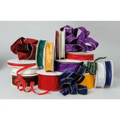 DecoWoerner Cintas De Regalo>Cinta De Tela Con Bordes Dorados, Color Morado