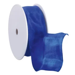 DecoWoerner Cintas De Regalo>Cinta De Tela Con Bordes De Alambre, Color Real, Anchura 40 Mm