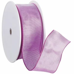 DecoWoerner Cintas De Regalo>Cinta De Tela Con Bordes De Alambre, Color Fucsia, Anchura 40 mm