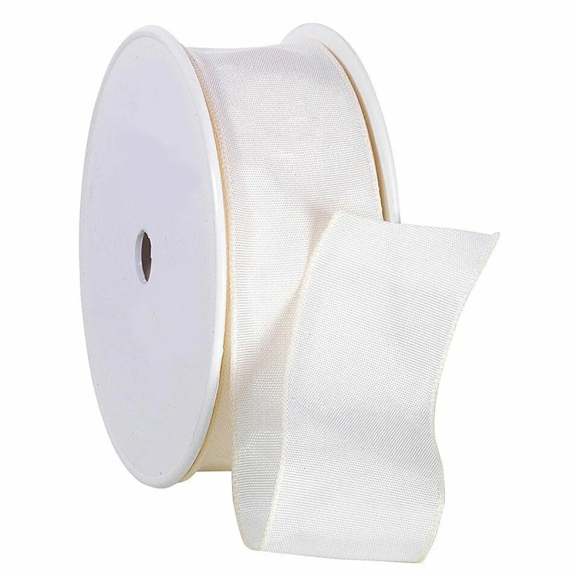 DecoWoerner Cintas De Regalo>Cinta De Tela Con Bordes De Alambre, Color Crema, Anchura 40 Mm