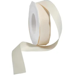DecoWoerner Cintas De Regalo|Go Green - Envoltorio Para Regalo Ecológico>Cinta De Tela Respetuosa Con El Medio Ambiente Hecha De Material Reciclado 15 Mm 25 M De Crema