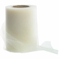 DecoWoerner Cintas De Regalo>Cinta De Tul, Anchura 100 Mm, Color Crema
