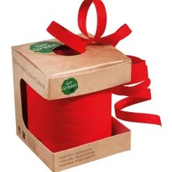 DecoWoerner Cintas De Regalo|Go Green - Envoltorio Para Regalo Ecológico>Cinta Ecológica De Rayas 10 Mm 100 M Roja