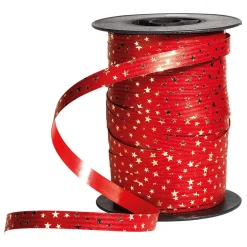 DecoWoerner Cintas De Regalo>Cinta Rizada De Poliéster "Estrellas", 10 Mm, 100 M,