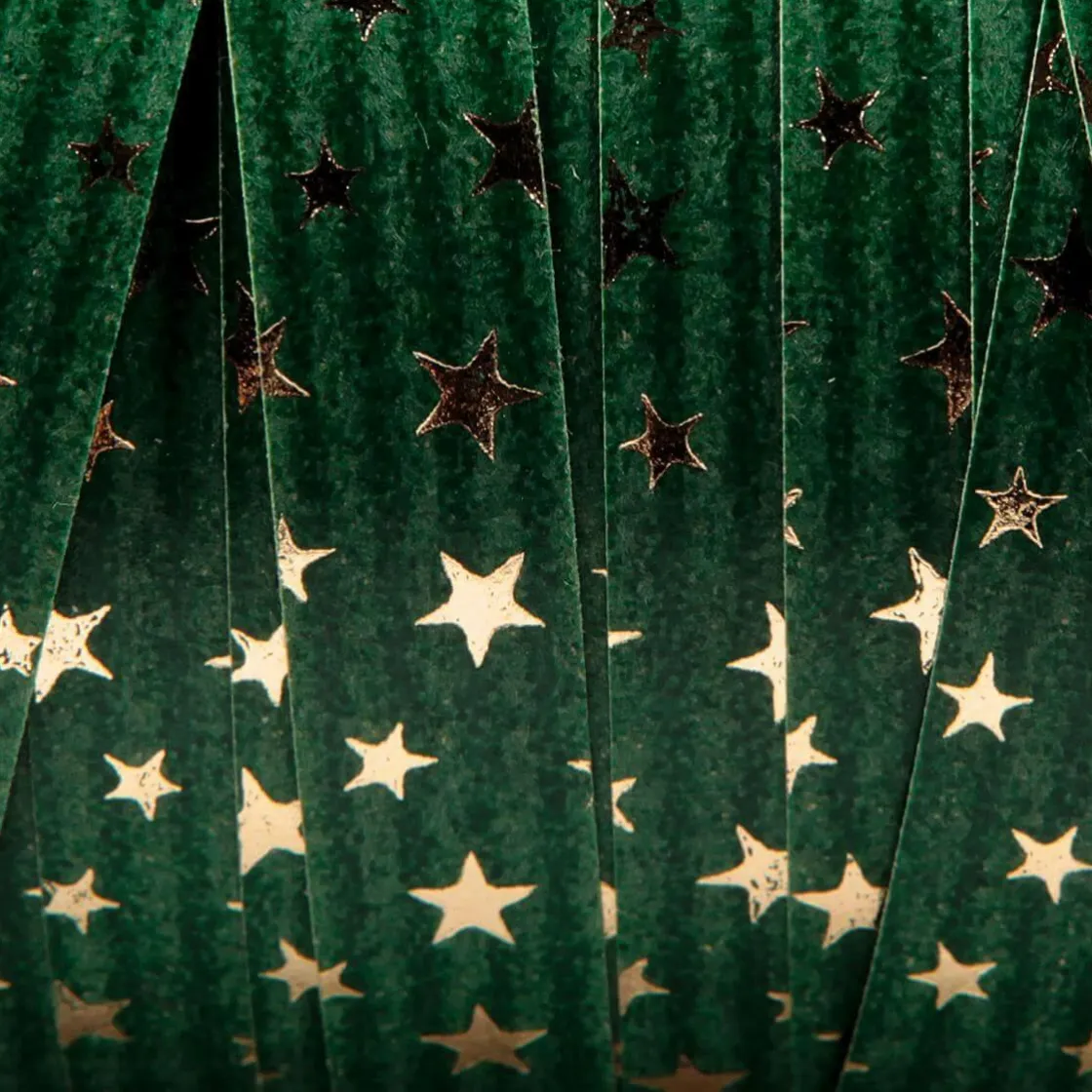 DecoWoerner Cintas De Regalo>Cinta Rizada De Poliéster "Estrellas", 10 Mm, 100 M, Abeto