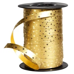 DecoWoerner Cintas De Regalo>Cinta Rizada De Poliéster "Estrellas", 10 Mm, 100 M,