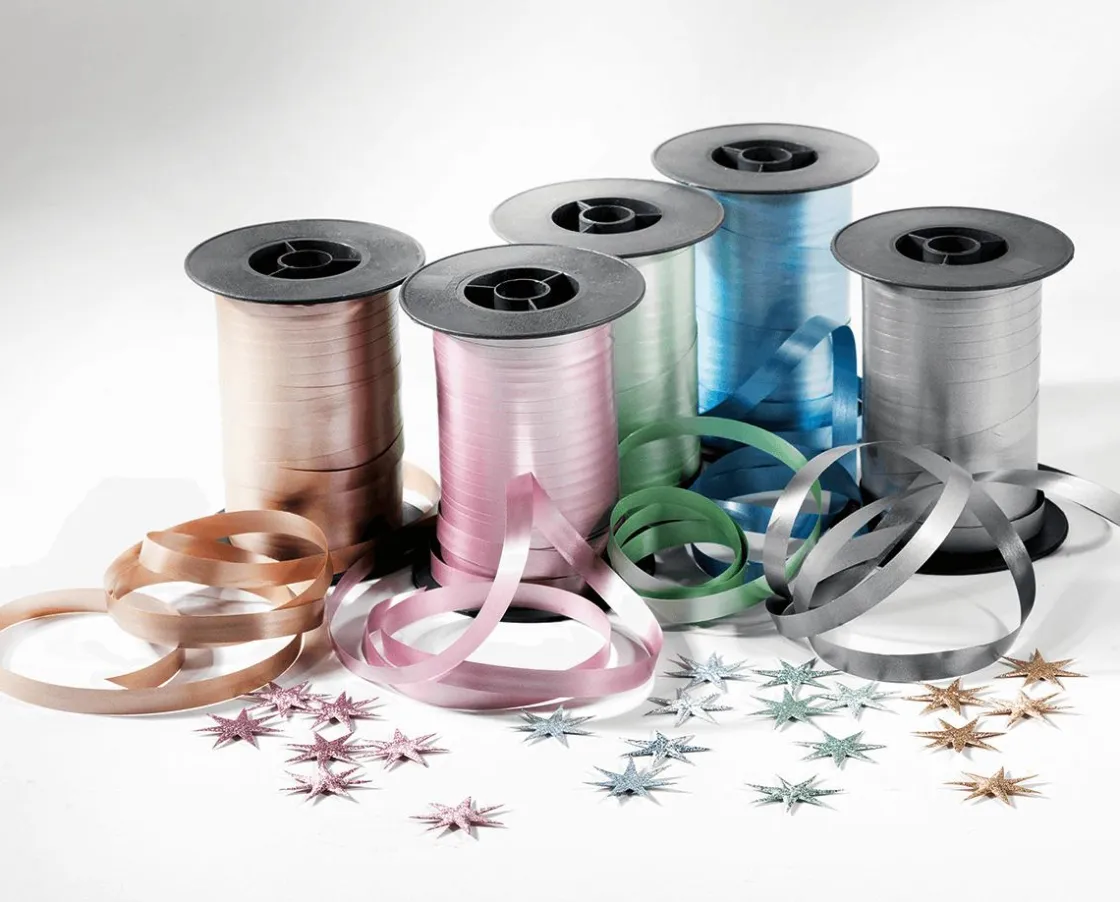 DecoWoerner Cintas De Regalo>Cinta Rizada Pastel, 10 Mm, 150 M, Perla