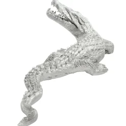 DecoWoerner Decoración De Animales>Cocodrilo Decorativo Longitud 180 Cm, Plateado