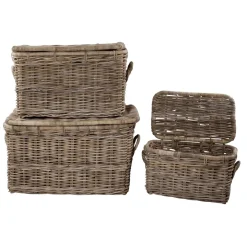 DecoWoerner Expositores Para Tiendas|Decoración Natural>Cofre De Ratán 3 Piezas.