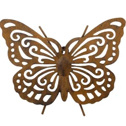 DecoWoerner Decoración De Animales|Decoración De Primavera>Colgador De Pared Vintage Con Forma De Mariposa Troquelada 4 X 20 X 23 Cm