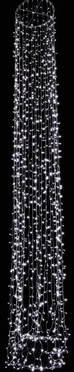 DecoWoerner Luces De Navidad>Colgante De Cadenas De Luces LED, Luz Blanca, 300 Cm, Ø 65 Cm