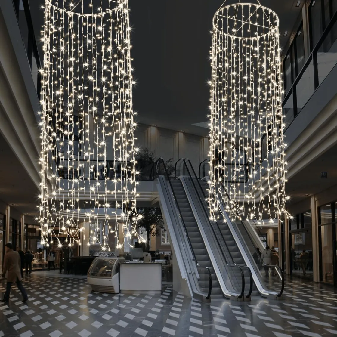 DecoWoerner Luz Decorativa|Luces De Navidad>Colgante De Cadenas De Luces LED 24V Para Interiores, 1200 LED, 500 X 100 Cm