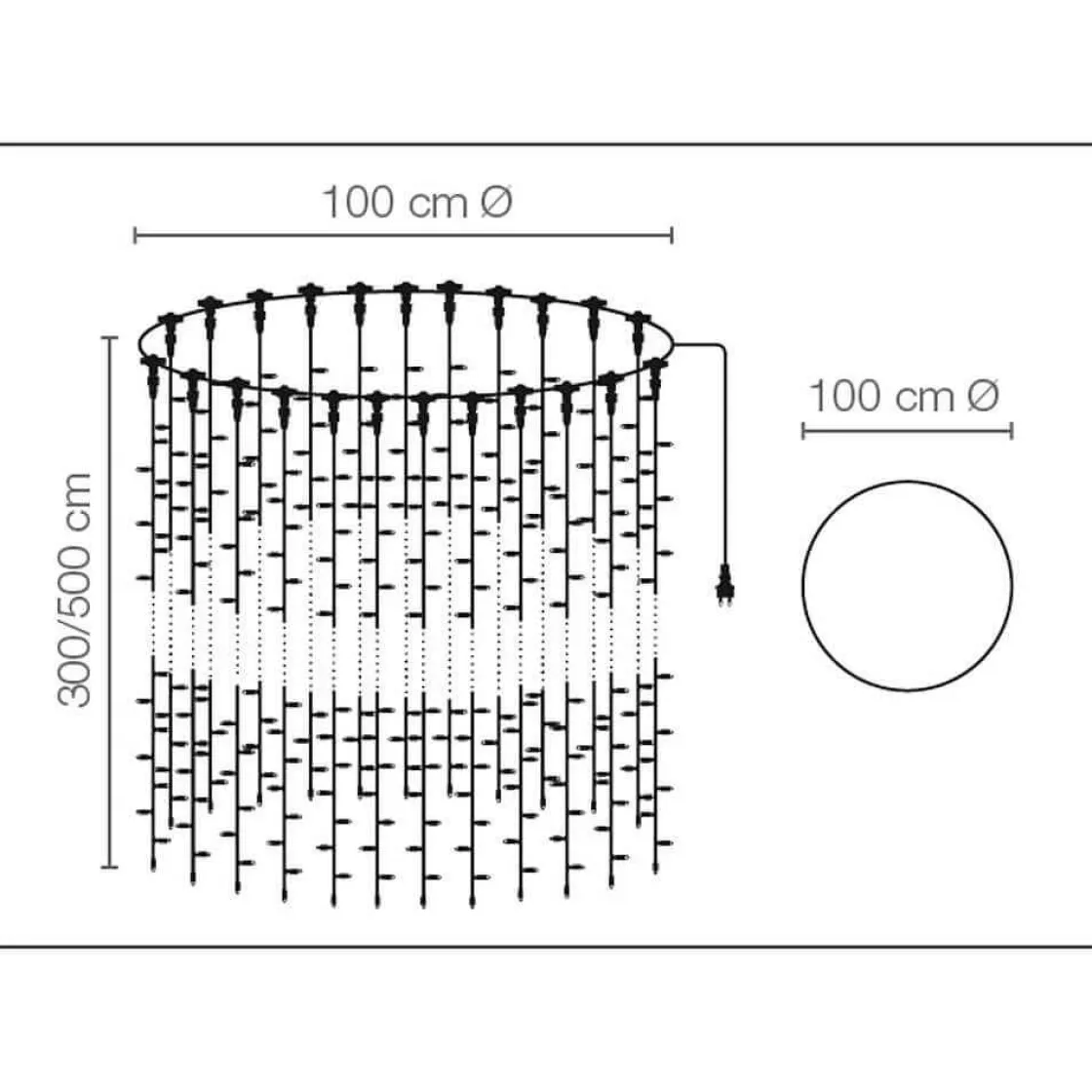 DecoWoerner Luces De Navidad>Colgante De Cadenas De Luces LED 24V Para Interiores, 720 LED, 300 X 100 Cm
