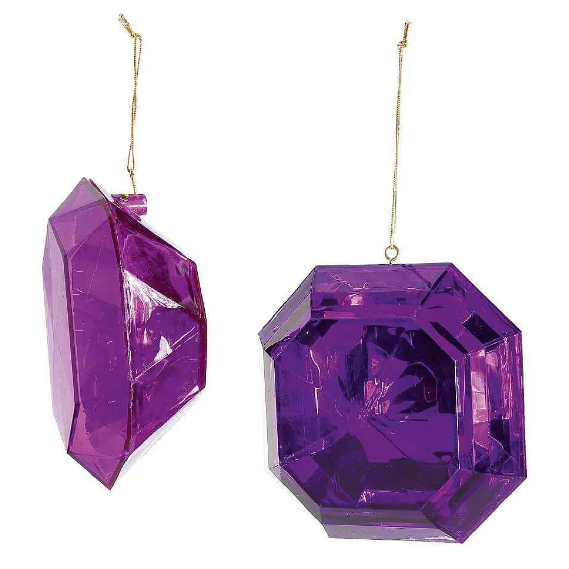 DecoWoerner Figuras De Navidad>Colgante De Diamantes Lila 2 Piezas