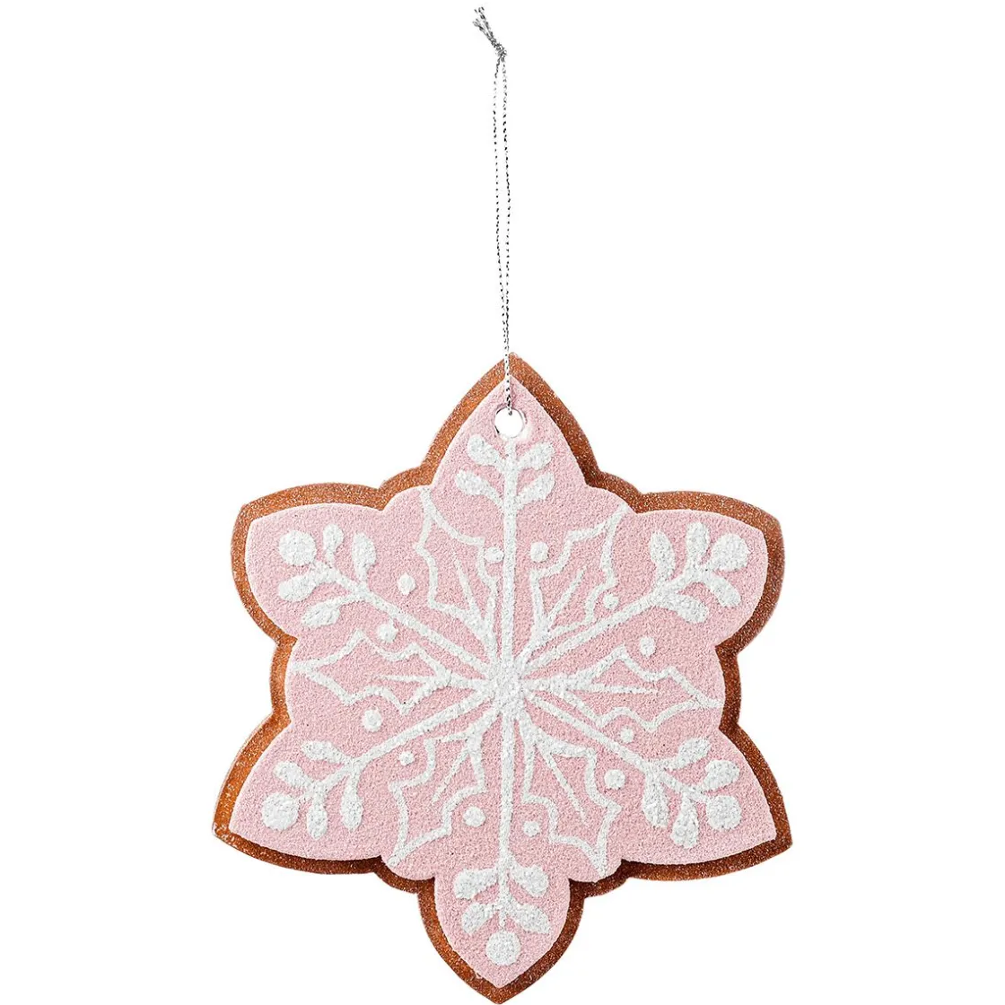 DecoWoerner Figuras De Navidad>Colgante De Navidad Copo De Nieve De Pan De Jengibre 14 Cm Ø 4 Piezas