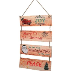 DecoWoerner Figuras De Navidad>Colgante De Placa De Madera "X-Mas", Longitud 79 Cm