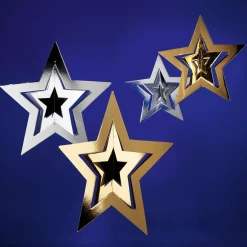 DecoWoerner Estrella De Navidad>Colgante Estrella Decorativa Dorado, Ø 68 Cm