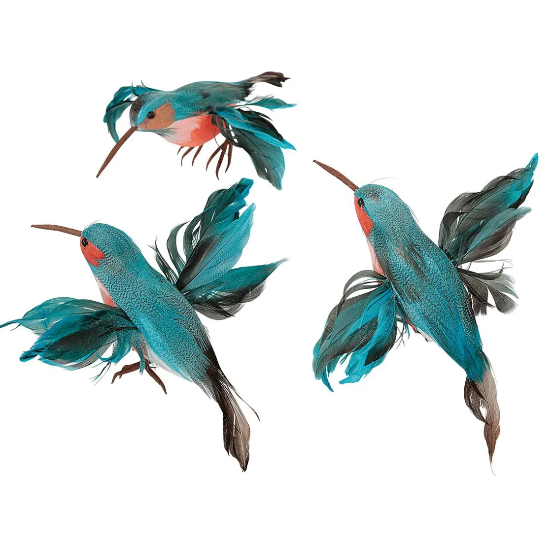 DecoWoerner Decoración De Animales|Decoración De Verano>Colibríes Decorativos 18 Cm , 3 Piezas