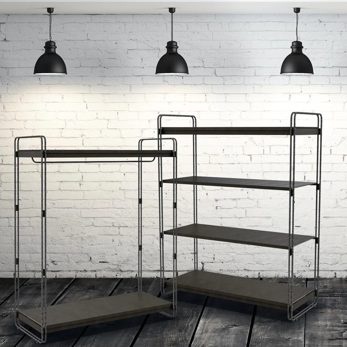 DecoWoerner Percheros>Compartimento Central LOFT, Con Barra De Colgar, 124 X 153 Cm
