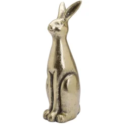 DecoWoerner Decoración De Pascua>Conejo De Pascua De Cerámica Dorada 33 Cm