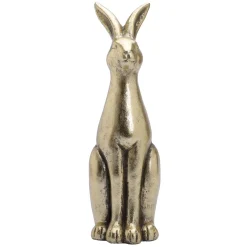 DecoWoerner Decoración De Pascua>Conejo De Pascua De Cerámica Dorada 33 Cm