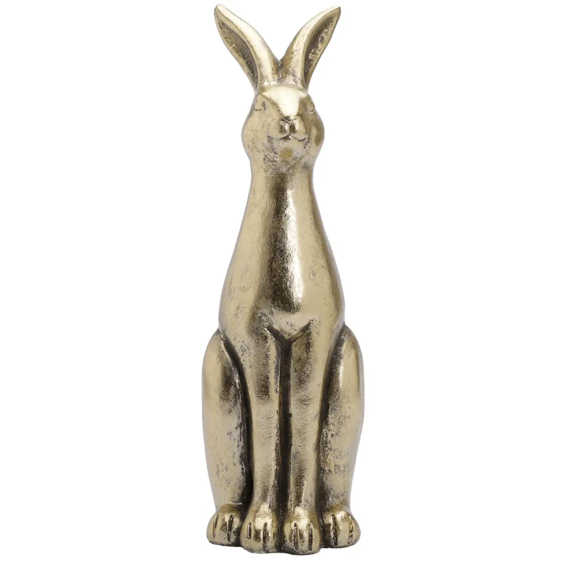 DecoWoerner Decoración De Pascua>Conejo De Pascua De Cerámica Dorada 33 Cm