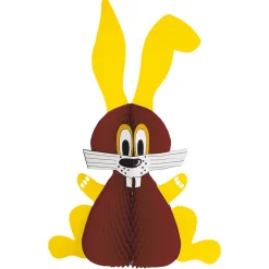 DecoWoerner Decoración De Pascua>Conejo De Pascua De Papel De Panal Amarillo