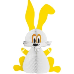 DecoWoerner Decoración De Pascua>Conejo De Pascua De Papel De Panal Amarillo Y