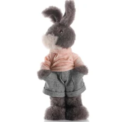 DecoWoerner Decoración De Animales|Decoración De Pascua>Conejo De Pascua De Peluche Deco De 40 Cm De Altura,