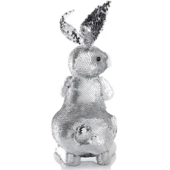 DecoWoerner Decoración De Animales|Decoración De Pascua>Conejo De Pascua Decorativo Con Lentejuelas Reversibles , 35 Cm