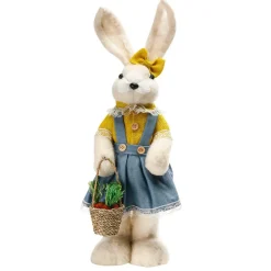 DecoWoerner Decoración De Animales|Decoración De Pascua>Conejo De Pascua Decorativo De 57 Cm De Altura, , Con Cesta