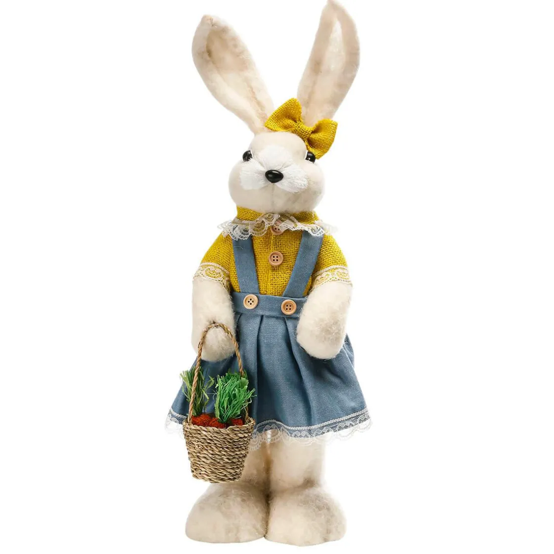 DecoWoerner Decoración De Animales|Decoración De Pascua>Conejo De Pascua Decorativo De 57 Cm De Altura, , Con Cesta