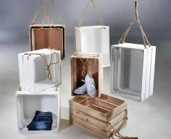DecoWoerner Expositores Para Tiendas|Decoración De Otoño>Conjunto De Cajas De Madera, 2 Piezas 43/48 Cm