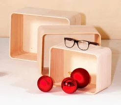 DecoWoerner Expositores Para Tiendas|Decoración De Verano>Conjunto De Cajas De Madera Rectangular 3 Piezas