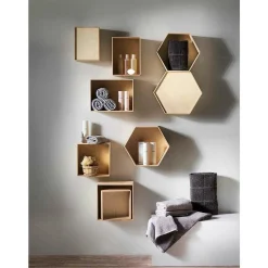 DecoWoerner Expositores Para Tiendas|Macetas Y Artículos De Decoración>Conjunto De Cajas De Madera Cuadrado 3 Piezas