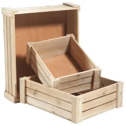 DecoWoerner Expositores Para Tiendas|Macetas Y Artículos De Decoración>Conjunto De Cajas De Madera, Natural