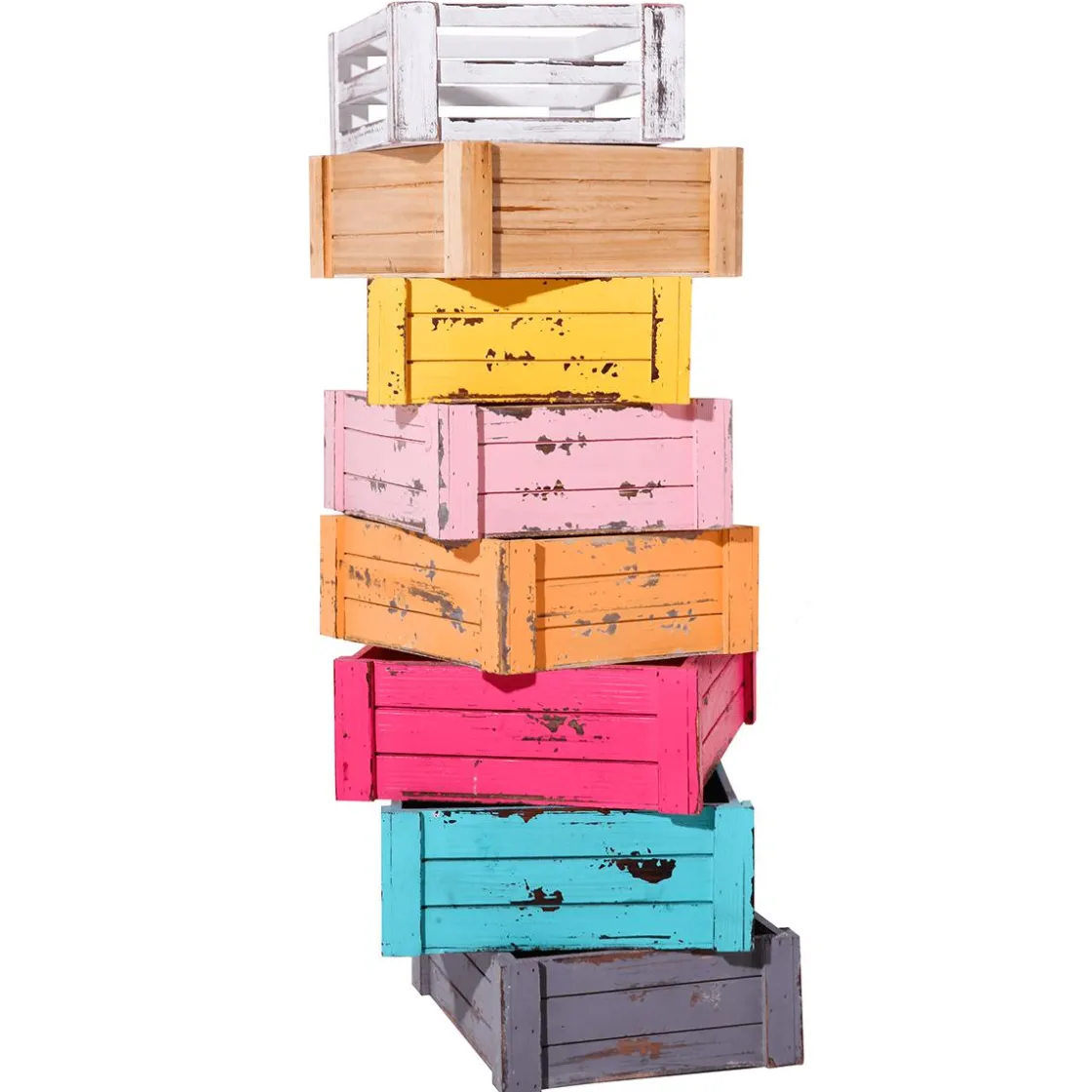 DecoWoerner Expositores Para Tiendas|Macetas Y Artículos De Decoración>Conjunto De Cajas De Madera, Natural