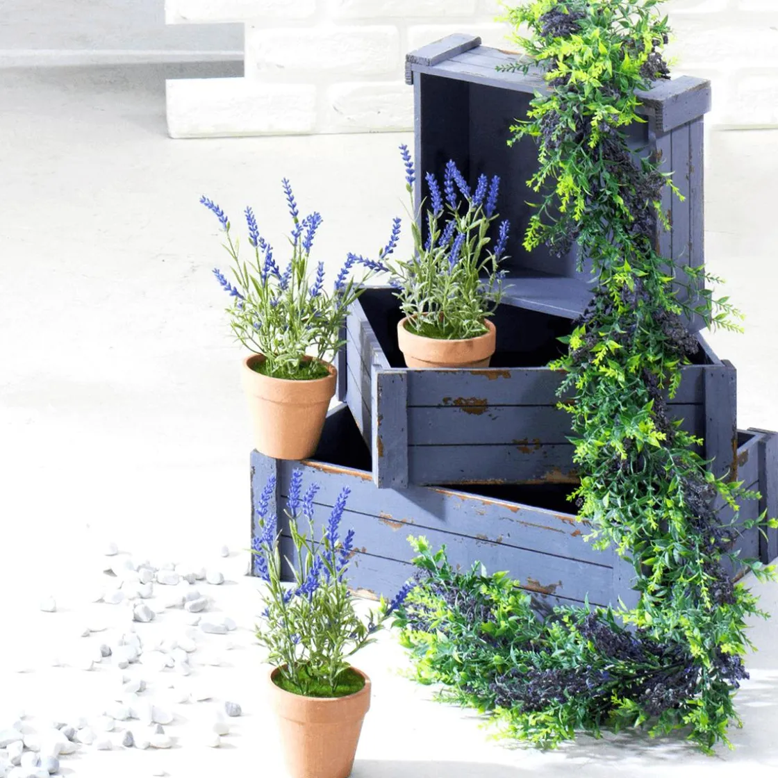 DecoWoerner Expositores Para Tiendas|Macetas Y Artículos De Decoración>Conjunto De Cajas De Madera, Lila