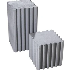 DecoWoerner Expositores Para Tiendas>Conjunto De Columnas Decorativas "Hormigón" Altura 30/55 Cm