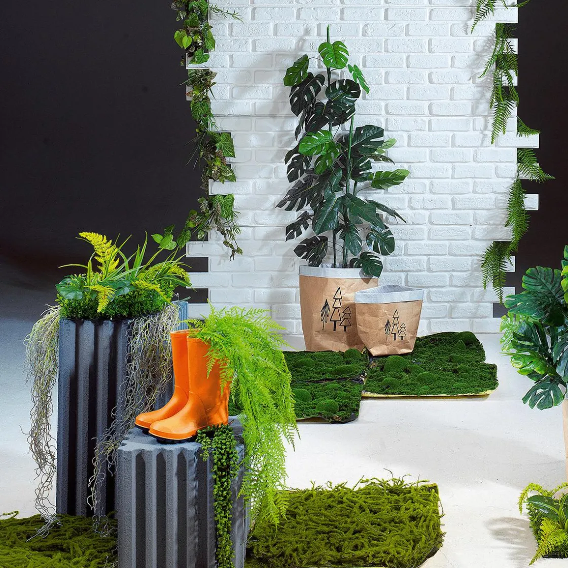 DecoWoerner Expositores Para Tiendas>Conjunto De Columnas Decorativas "Hormigón" Altura 30/55 Cm
