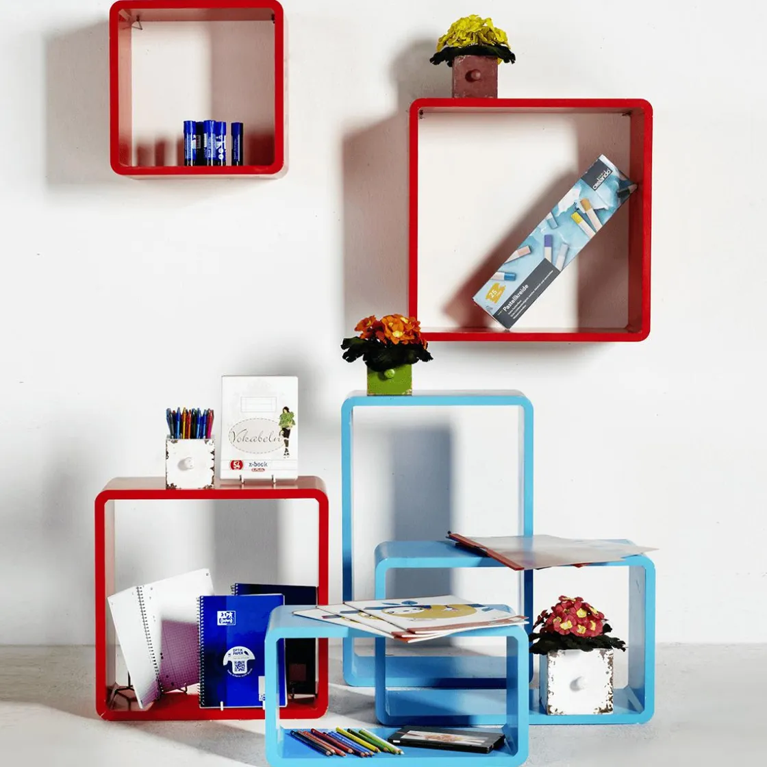 DecoWoerner Expositores Para Tiendas>Conjunto De Estantes "Lounge" Claro 3 Pz.