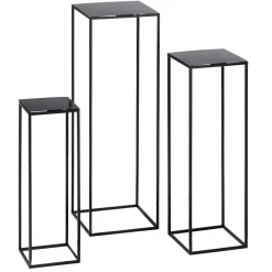 DecoWoerner Expositores Para Tiendas|Macetas Y Artículos De Decoración>Conjunto De Mesas De Metal 3 Piezas