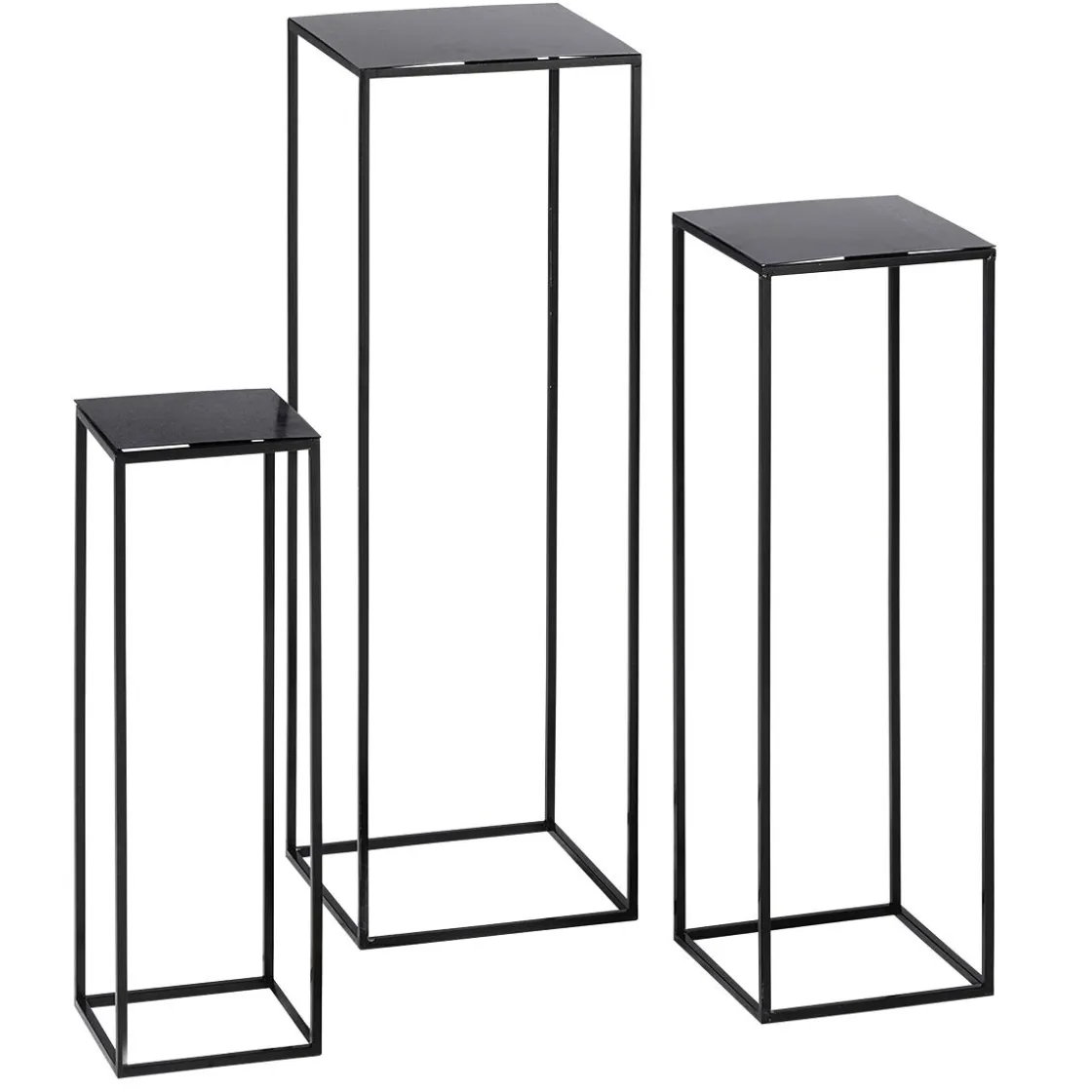 DecoWoerner Expositores Para Tiendas|Macetas Y Artículos De Decoración>Conjunto De Mesas De Metal 3 Piezas